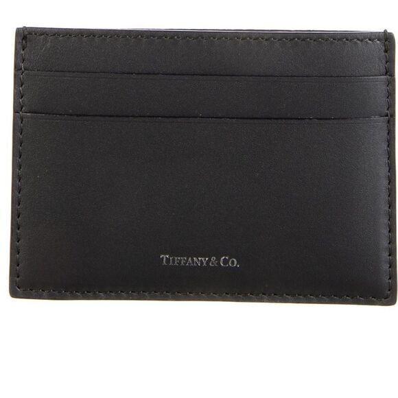 Tiffany & Co. Card Holder Wallet - Gray Leather - New - Picture 1 of 8